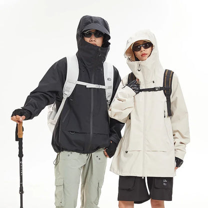 New Men Waterproof Hiking Jacket Women Windproof Sports Coat High Quality Hooded Jacket Outdoor Ride Climbing Running Jacket