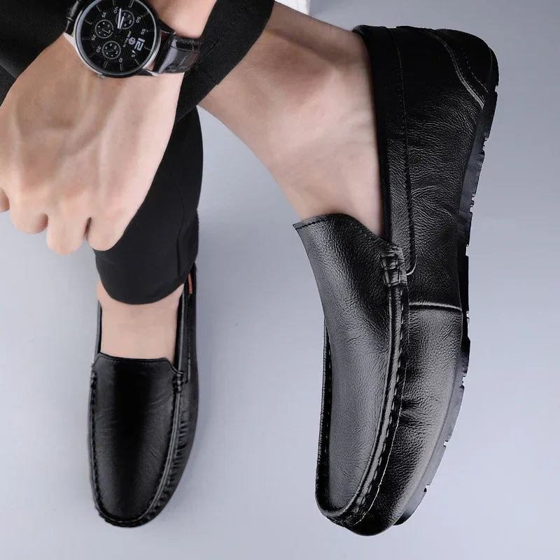 Genuine Leather Men Casual Shoes Luxury Brand Mens Loafers Moccasins Breathable Slip on Italian Driving Shoes Chaussure Homme