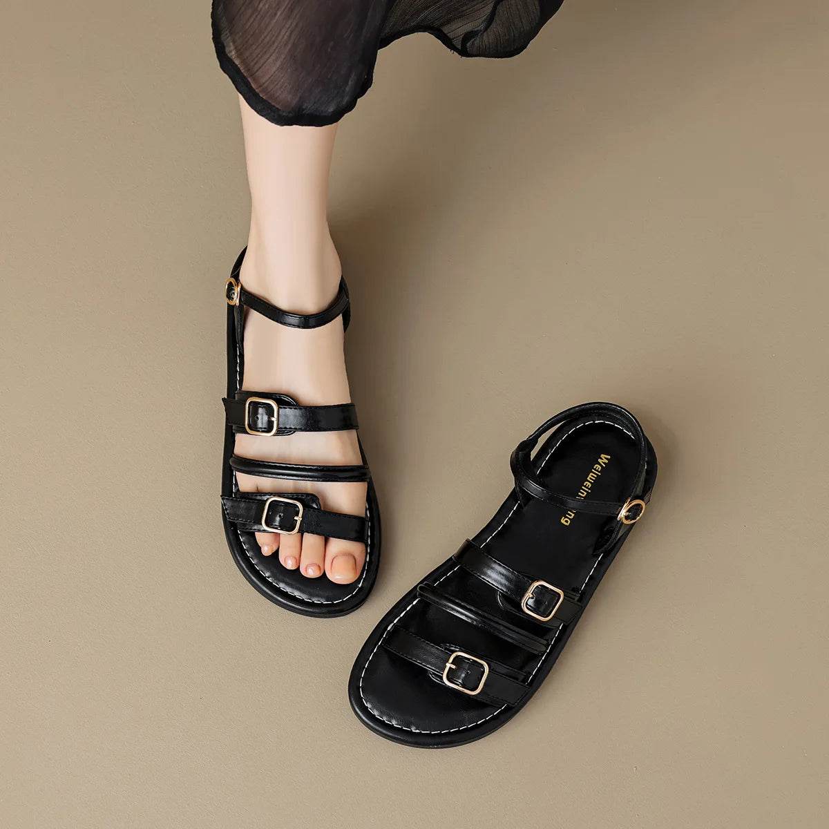 Vesta Leather Sandals - Montero Milan