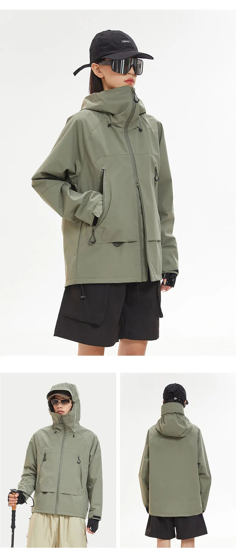 New Men Waterproof Hiking Jacket Women Windproof Sports Coat High Quality Hooded Jacket Outdoor Ride Climbing Running Jacket