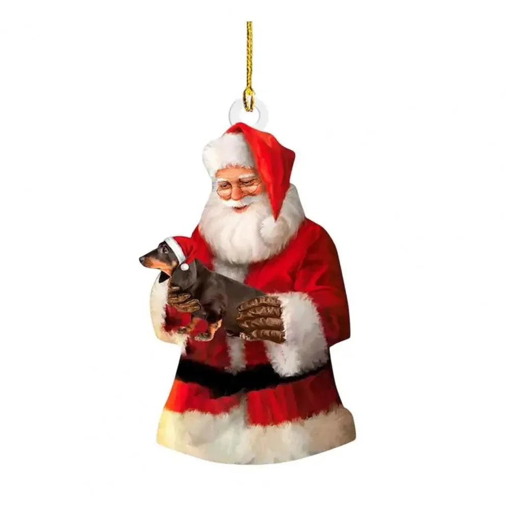 Dachshund Pendant Auto Rearview Mirror Ornament With Lanyard Realistic Shape Christmas Tree Decor Dog Hanging Pendant 개 펜던트 - Montero Milan