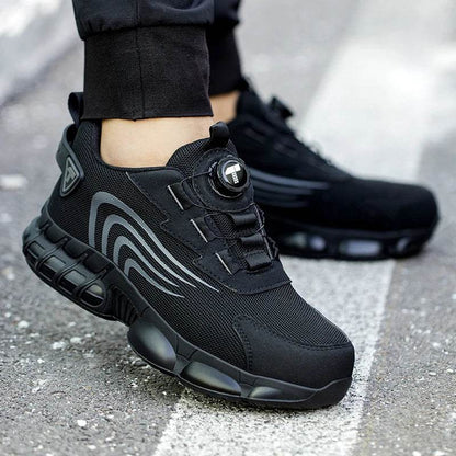 Rotary button new safety shoes for men, anti-impact and anti-piercing work shoes, fashionable men's sports shoes, and safety pro - Montero Milan