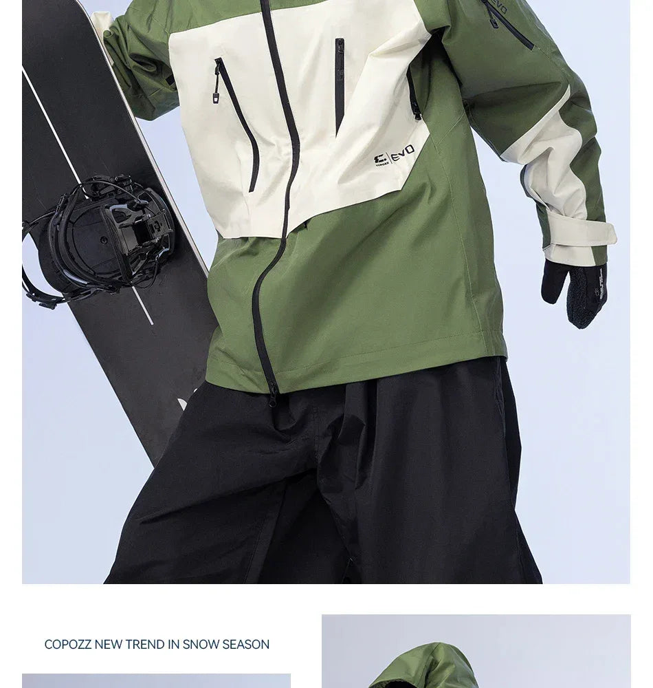 COPOZZ Ski Jacket Women Man Hooded Ski Wear Windproof Winter Overalls Hoodie Waterproof Outdoor Sports Clothing Snowboard