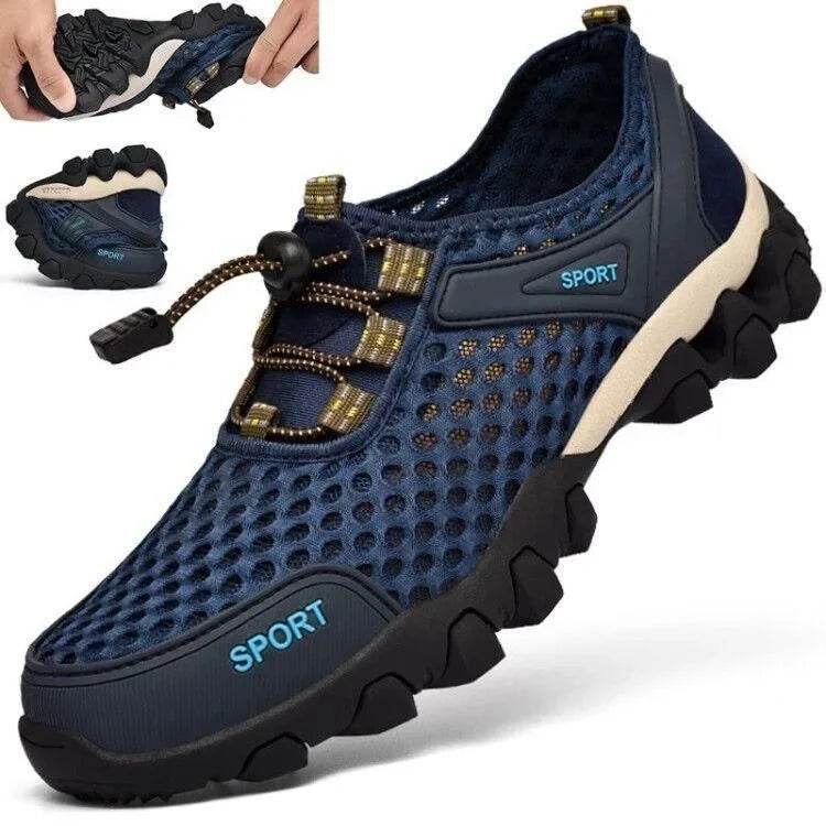 Summer Men's Mesh Sports Shoes Fashion Mountaineering Breathable Lightweight Anti Slip Shoes Outdoor Travel Running Casual Shoes - Montero Milan