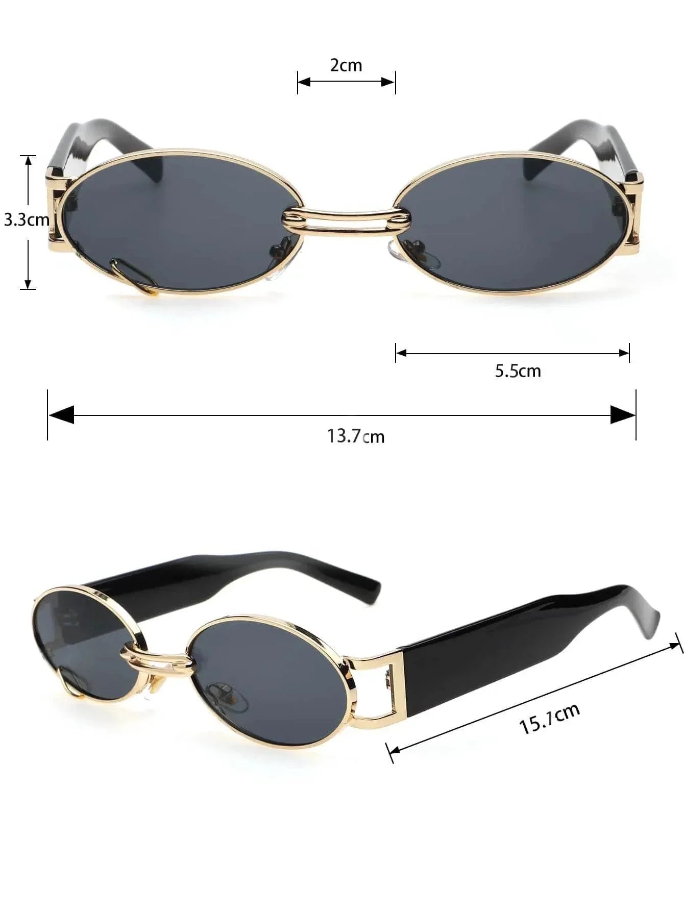 Gold Oval Retro Sunglasses - Montero Milan