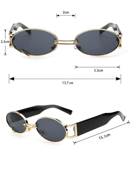 Gold Oval Retro Sunglasses - Montero Milan
