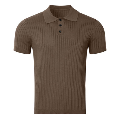 Retro Knit Striped Polo Shirt - Montero Milan