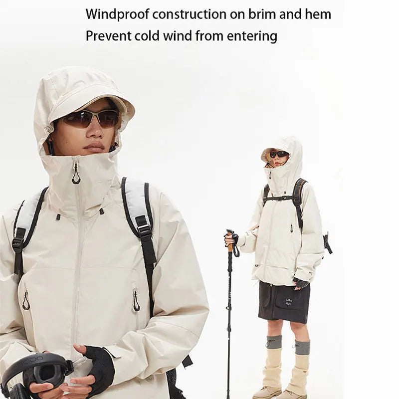 New Men Waterproof Hiking Jacket Women Windproof Sports Coat High Quality Hooded Jacket Outdoor Ride Climbing Running Jacket