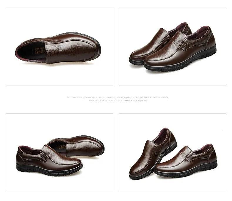 Genuine Leather Casual Shoes For Men Flat Platform Walking Shoes Outdoor Footwear Loafers Breathable Sneakers Handmade Shoes - Montero Milan