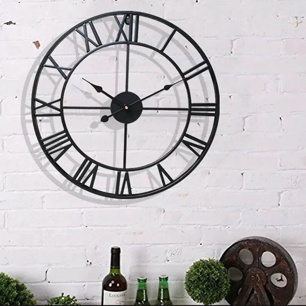 Classic Roman Numeral Metal Wall Clock - Montero Milan