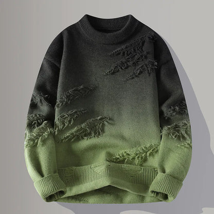 Men’s Distressed Gradient Sweater