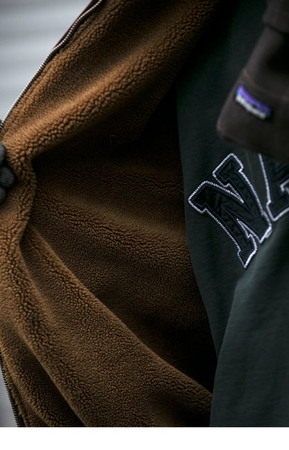 Vintage Fleece Bomber Jacket