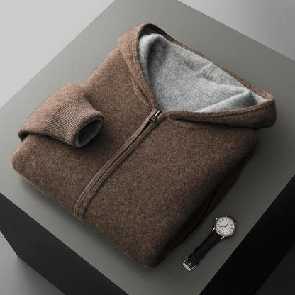 Cashmere Hooded Zip Cardigan