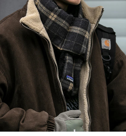 Vintage Fleece Bomber Jacket