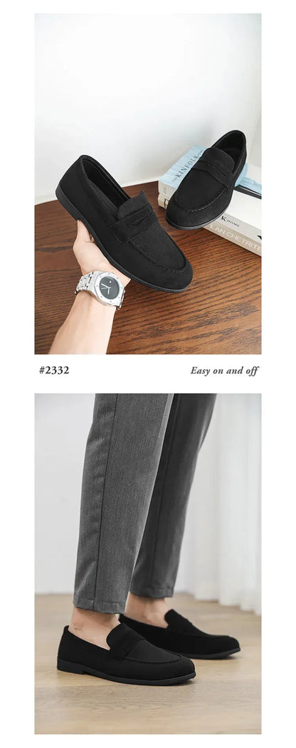 Autumn Suede Loafers Man Large Size 45 Comfort Slip-on Casual Shoes Men Flats Retro Brown Moccasins For Men zapatos de hombre