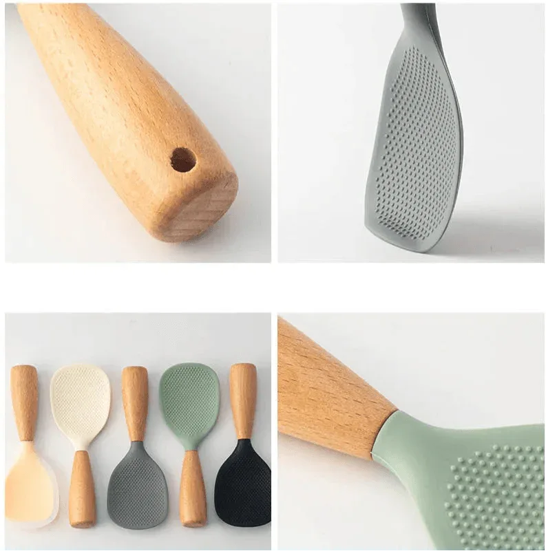 1Pcs Silicone Spoon Non-stick Cooking Spoon Anti-scalding Pot Rice High-temperature-resistant Spoon Durable Kitchen Gadgets - Montero Milan