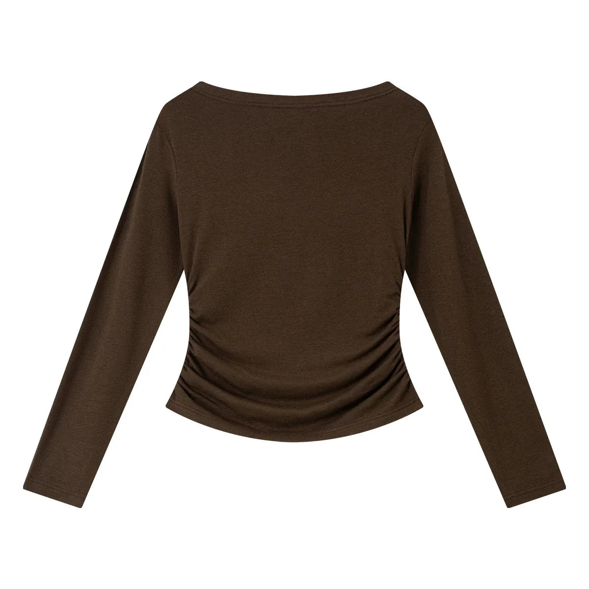 VIMLY Tops Woman 2025 Autumn French Slash Neck Long Sleeve Ladies T-shirts Casual Knitted Slim Fit Strecth Female Tees A3039