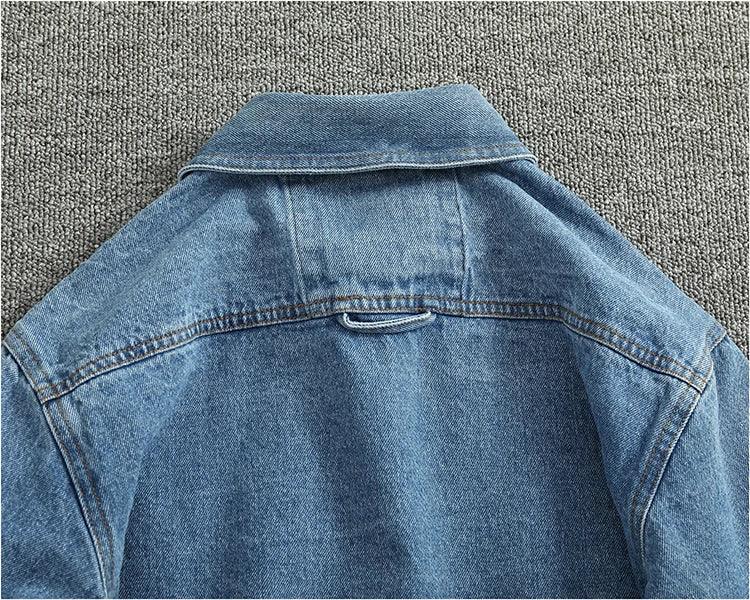 American Casual Men's Long Sve Denim irt Pure Cotton Heavyweight Waed Vintage Workwear Layering irt Jaet
