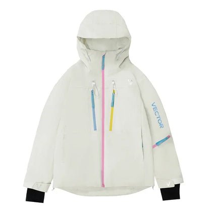 VECTOR Men and Women Cotton Contrast Skiing Top Waterproof and Durable Warm Snowboard Ski Double Board Single Board Outdoors