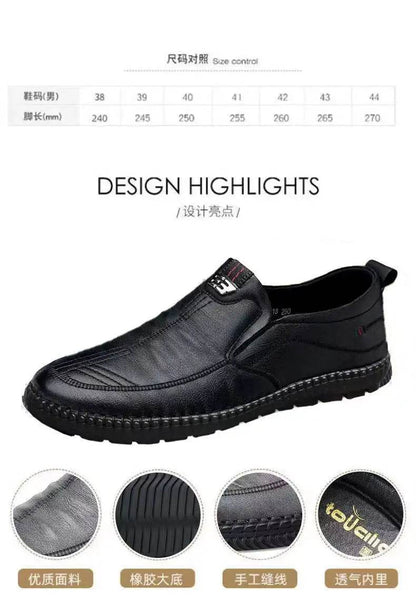 Mens Leather Loafers Non Slip Walking Flats Breathable Outdoor Slip on Casual Shoes for Male Work Office Driving Sneakers2 - Montero Milan