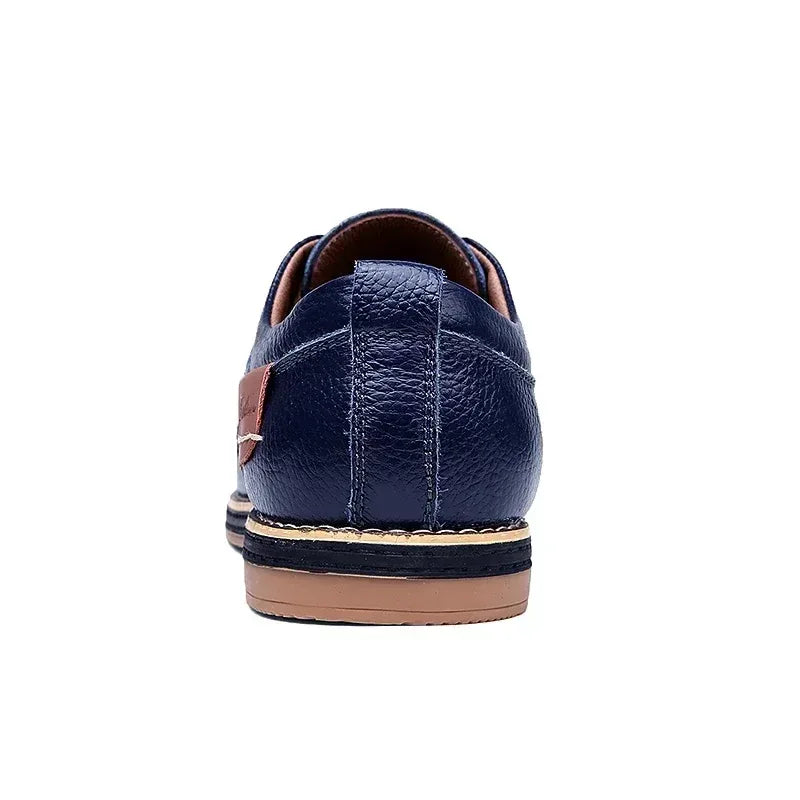 Men Oxfords Genuine Leather Dress Shoes Brogue Lace Up Italian Mens Casual Shoes Luxury Brand Moccasins Loafers Plus Size 38-48