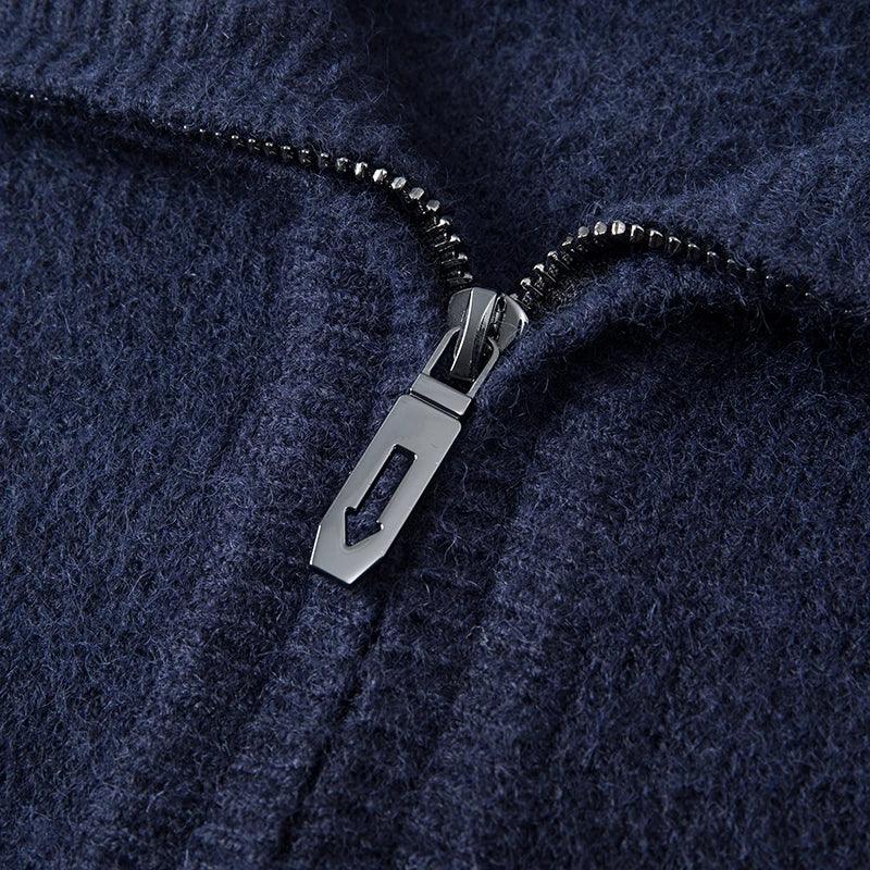 New Men Cashmere Sweater for Warm Comfort Knitted Long Sleeved O-neck Zipper Pullover Alpaca Sweater Male Brand