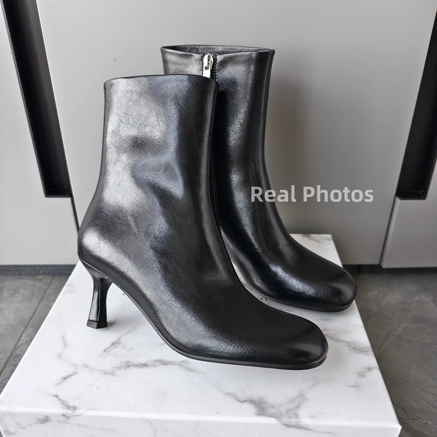 FEDONAS Fashion Women Genuine Leather Thin High Heels Warm Autumn Winter Ankle Boots Round Toe Short Elegant Short Boots Shoes