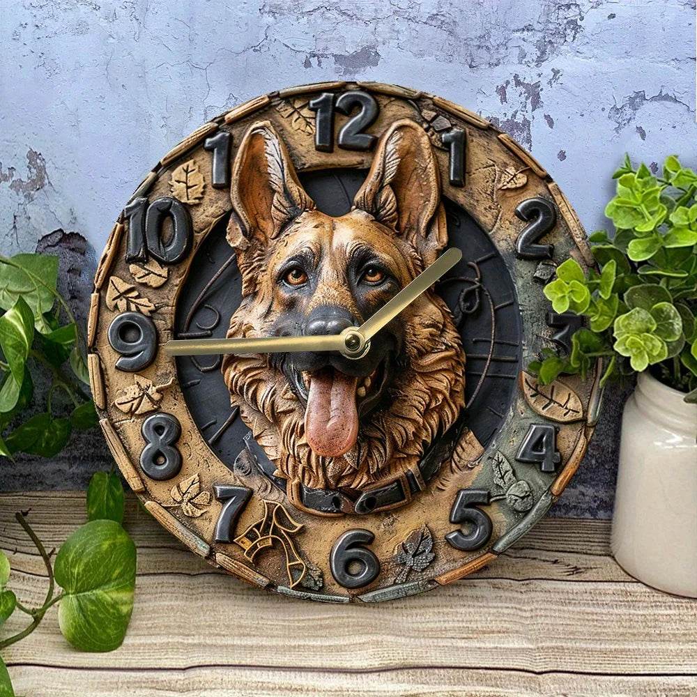 German Shepherd Silent Wall Clock - Montero Milan