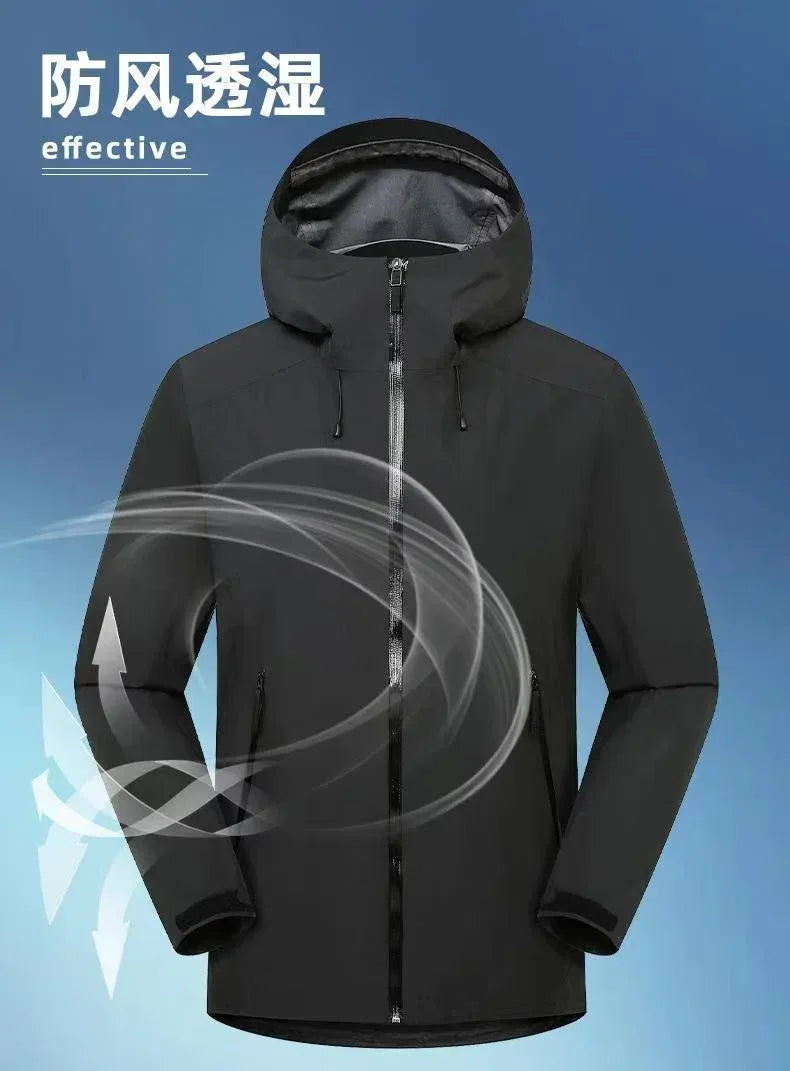 ARC BETA Embroidery Logo Rain Jacket Sports Ski Camping Outdoor Mountain Climbing Windproof Waterproof Three Layer Unisex Coat