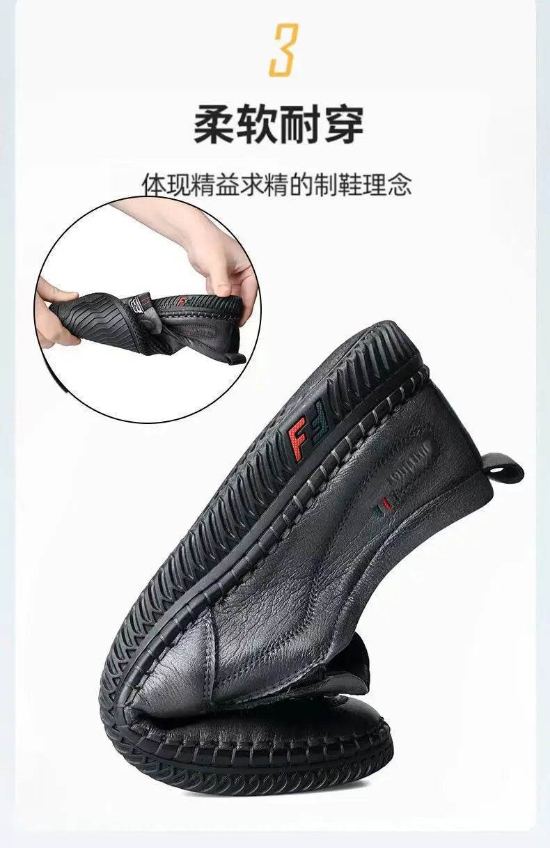 Mens Leather Loafers Non Slip Walking Flats Breathable Outdoor Slip on Casual Shoes for Male Work Office Driving Sneakers2 - Montero Milan