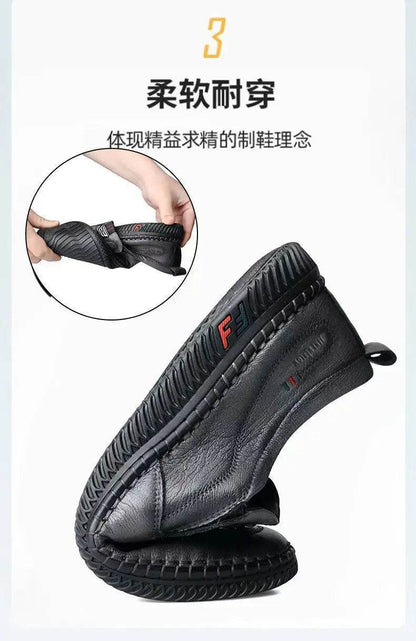 Mens Leather Loafers Non Slip Walking Flats Breathable Outdoor Slip on Casual Shoes for Male Work Office Driving Sneakers2 - Montero Milan