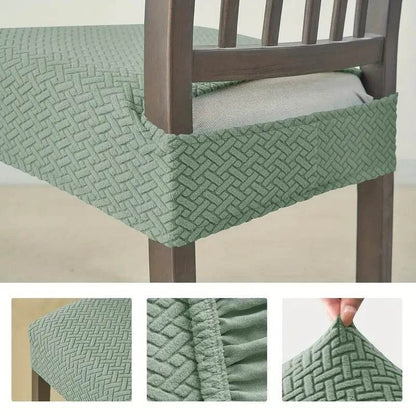 1PC Stretch Dining Chair Seat Cover Jacquard Solid Color Chairs Covers Removable Anti-Dust Chair Cushion Slipcovers Hotel Home - Montero Milan