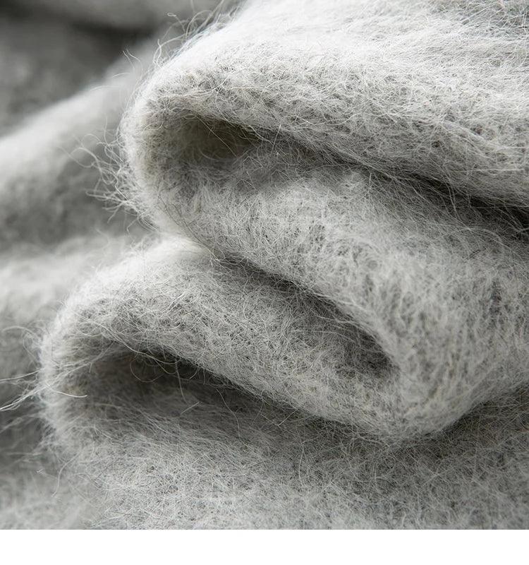 SuyaDream, Women Cardigans, 78%Alpaca, O Neck, Single breasted Solid Sweaters, 2025 Fall Winter Warm Jackets, White, Grey, Pink