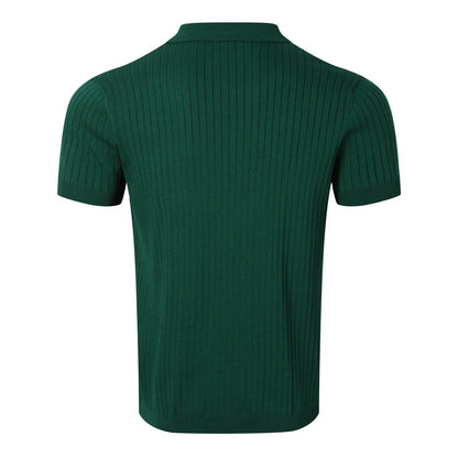 Retro Knit Striped Polo Shirt - Montero Milan