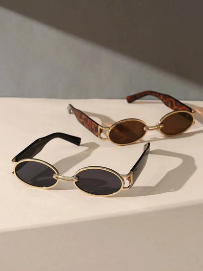 Gold Oval Retro Sunglasses - Montero Milan