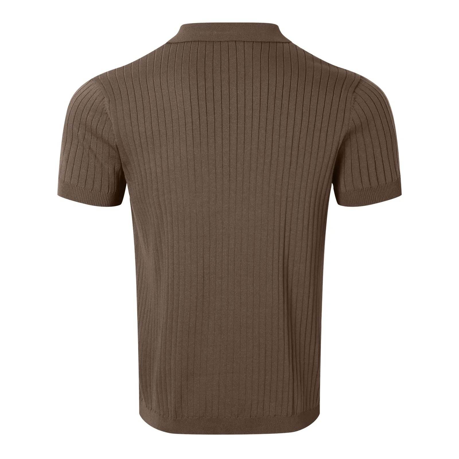 Retro Knit Striped Polo Shirt - Montero Milan