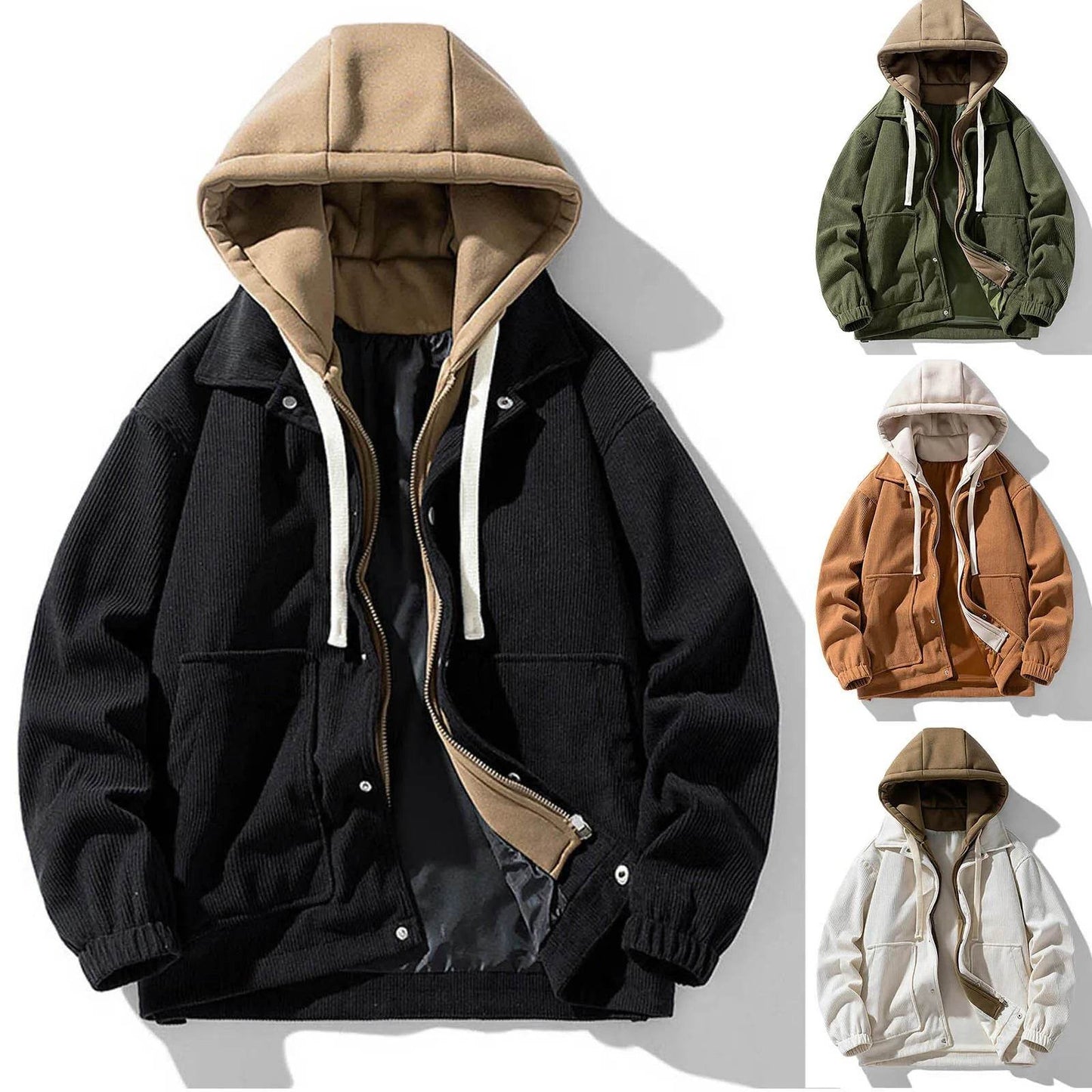 False Two-Piece Hooded Basketball Jacket - Montero Milan