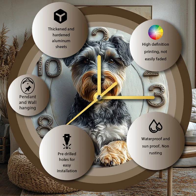 Schnauzer Silent Wall Clock - Montero Milan