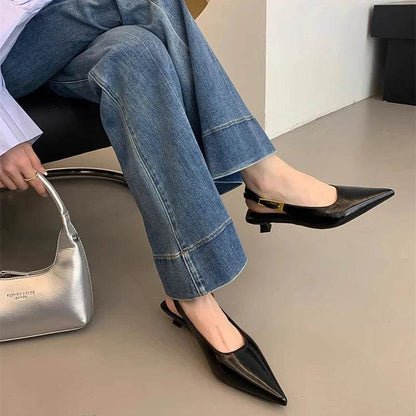 Summer Pointed Toe Women Sandals Fashion Singbacks Mules Shoes Ladies Elegant Low Heel Stripper Party Sandalias - Montero Milan