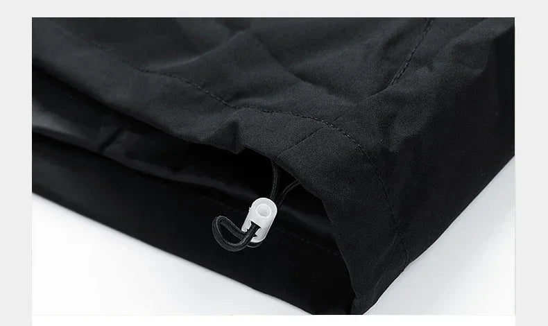 Windbreakers Men Hooded Jacket Zipper Coat Cargo Waterproof Black Bomber Camping Loose Thin Softshell Hooded Hiking Jacket