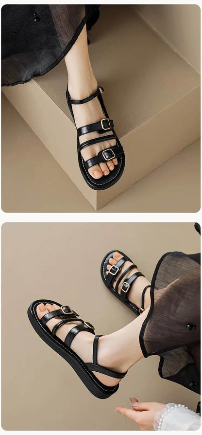 Vesta Leather Sandals - Montero Milan