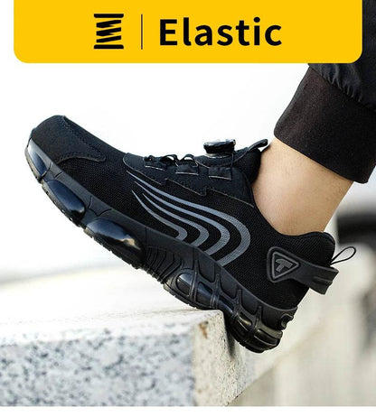 Rotary button new safety shoes for men, anti-impact and anti-piercing work shoes, fashionable men's sports shoes, and safety pro - Montero Milan