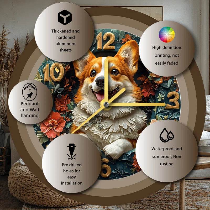 Corgi Silent Wall Clock - Montero Milan