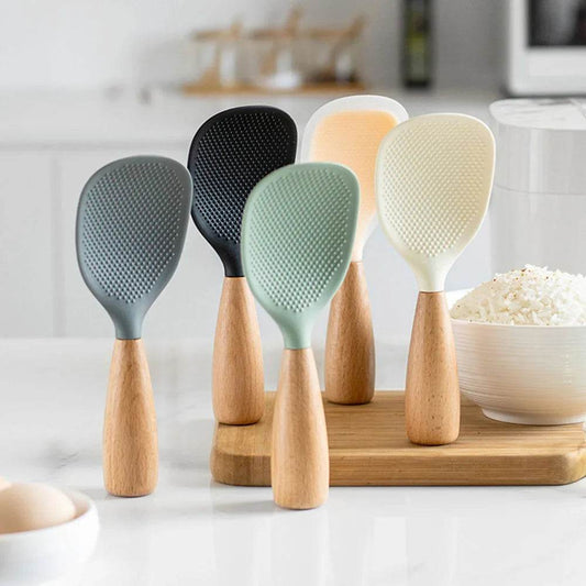 1Pcs Silicone Spoon Non-stick Cooking Spoon Anti-scalding Pot Rice High-temperature-resistant Spoon Durable Kitchen Gadgets - Montero Milan