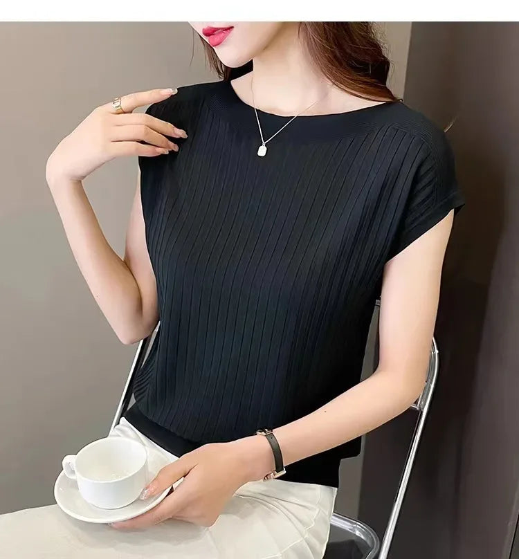 Blusas Mujer De Moda 2025Verano Short Sleeve Knitted Tops Sweater Women Pullovers Sweaters For Women Woman Sweaters Blusa