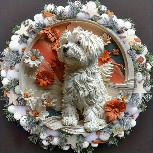 Maltese Dog Flat 3D Ornament - Montero Milan