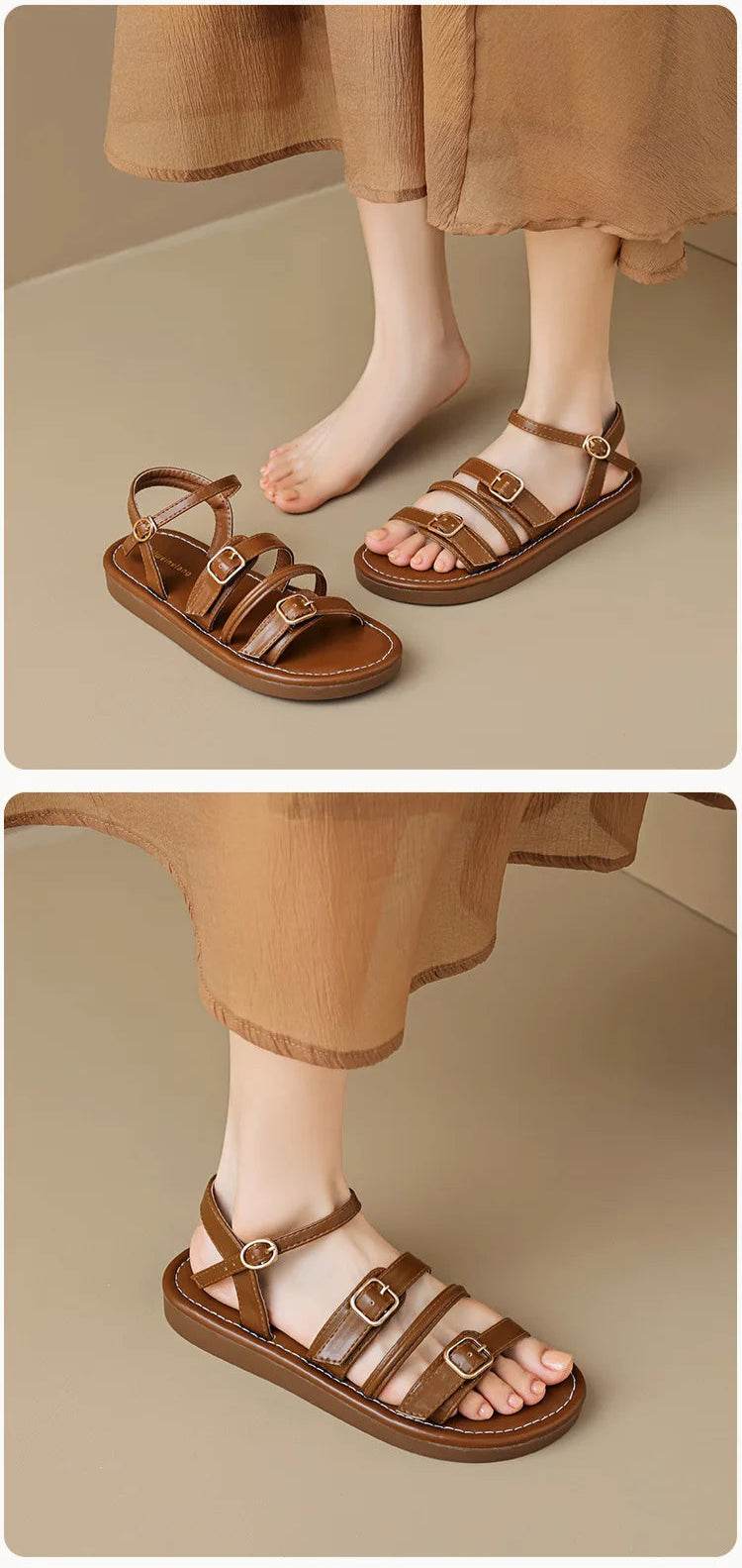 Vesta Leather Sandals - Montero Milan