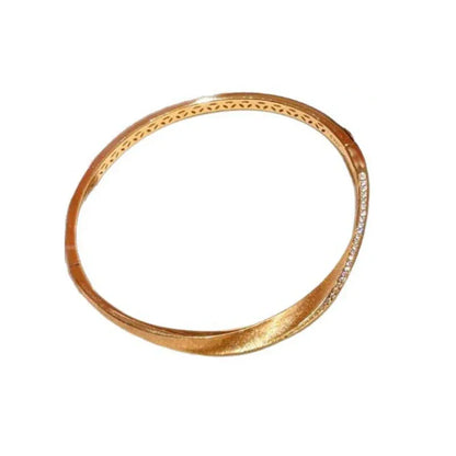Vintage Charm High quality brushed Mobius bracelets for women twisted rope inlaid diamonds layered bangles wedding jewelry gift