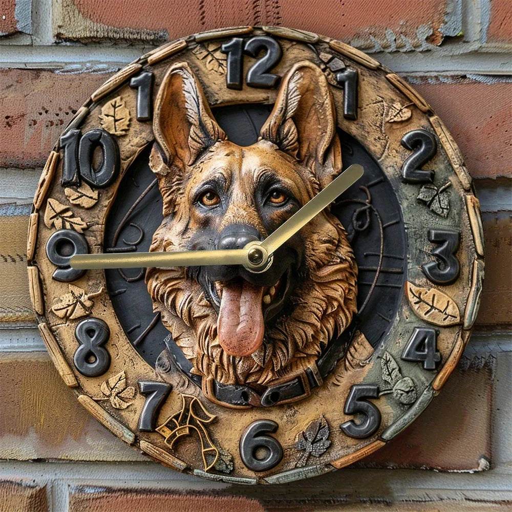 German Shepherd Silent Wall Clock - Montero Milan