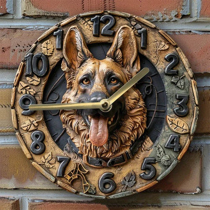 German Shepherd Silent Wall Clock - Montero Milan